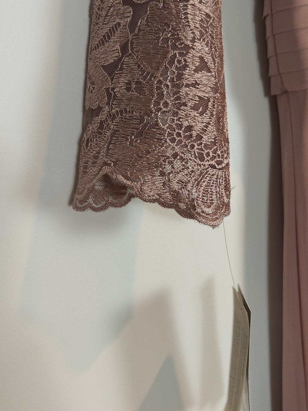ALEX EVENINGS Womens Long Lace Top Dress with Empire Waist In Rose Size 6 - Picture 15 of 16